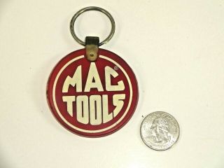 Vintage Mac Tools Round Red Rubber Advertising Keychain Hodapp Iowa 2.  25 "