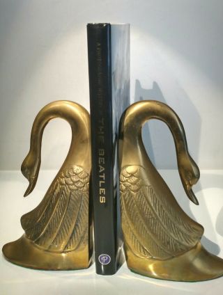 Vintage Pair Sheik Brass Swan Book End Jack Housman