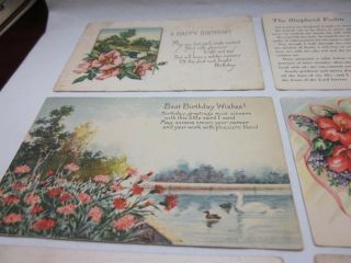 8 PC ANTIQUE FLORAL INSPIRATIONAL VICTORIAN GREETING POSTCARDS THE LORDS PRAYER 2