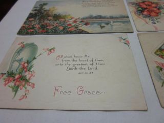 8 PC ANTIQUE FLORAL INSPIRATIONAL VICTORIAN GREETING POSTCARDS THE LORDS PRAYER 3