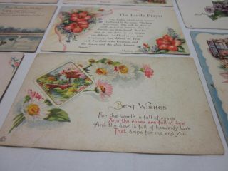 8 PC ANTIQUE FLORAL INSPIRATIONAL VICTORIAN GREETING POSTCARDS THE LORDS PRAYER 5
