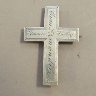 Antique Coin Silver Knights Templar Genesee Valley 15 Commandery Cross Masonic