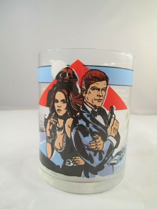 Roger Moore James Bond 007 Vintage Glass The Spy Who Loved Me 1985 Pepsi