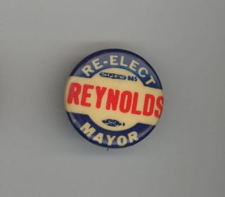 1950s Walter Reynolds Providence Rhode Island Mayor Political Pinback Button Pin