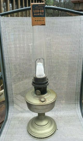 Antique Aladdin Model 12 Burner Kerosene Oil Lamp W/ Chimney