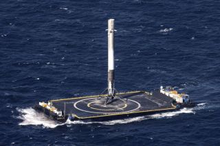 Spacex - Falcon 9 Rocket - On Spaceport Drone Ship - Returning From International Ss