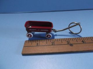 Old Collectible Key Chain 2.  5 " In Metal Radio Flyer Red Wagon