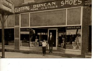 Rppc Exterior View Duncan Country Store Clothing Shoes Man & Boy 451