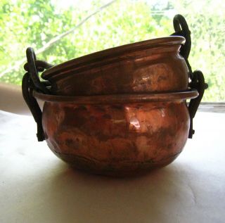 Vintage Dutch Hand Hammered Copper Pots,  Bowls,  Planter Made In Holland
