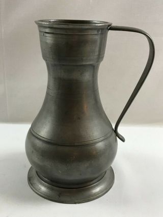 Antique 1800’s Pewter Tankard Very Old Mark Crown London England 9” Tall