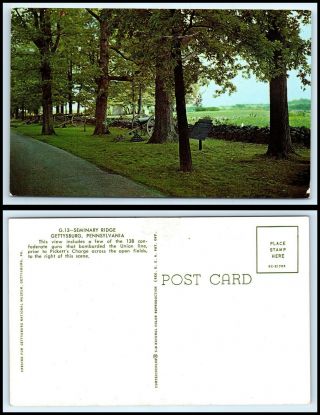 Pennsylvania Postcard - Gettysburg,  Seminary Ridge H32