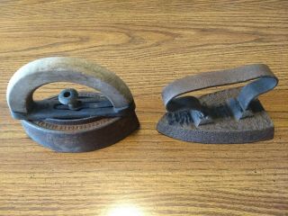 2 Vintage Cast Irons Clothes Sad (1 Colebrookdale Iron Co) Door Stops,  Book Ends