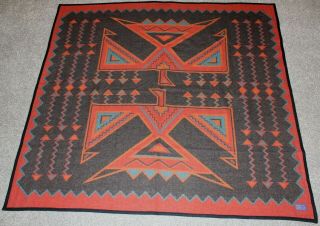 Pendleton Beaver State Wool Thunderbird Aztec Reversible Blanket 66x63