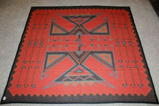 Pendleton Beaver State Wool Thunderbird Aztec Reversible Blanket 66X63 4