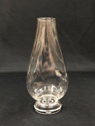 Rare Pat 1861 - 67 Glass Cone Flat Body Clear Glass Lip Fitter Oil Lamp Chimney Nr