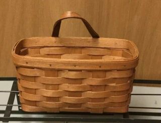 Longaberger Basket With Leather Hanger