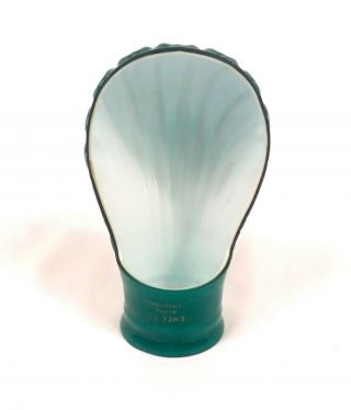 Vintage Half Dome,  Hood Glass Shade Green And White