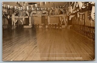 Great Falls Mt Elks Bpoe Convention Martin Luther Dance Hall Decorated 1908 Rppc