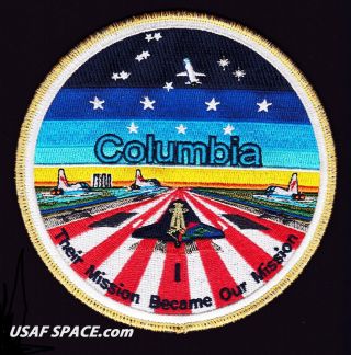 Columbia Sts - 107 Shuttle Memorial - Tim Gagnon - Commemorative Space Patch -