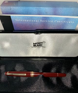 Montblanc Meisterstuck Classic Burgundy Red 163r Rollerball Pen,  Box & Papers