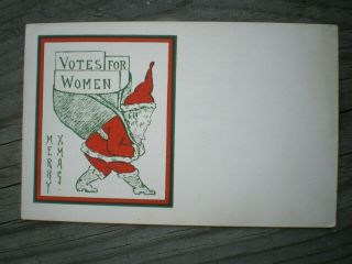 Votes For Women Suffrage Christmas Santa Postcard