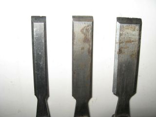 3 Vintage Stanley Wood Chisels - 1/2,  3/4,  & 1 
