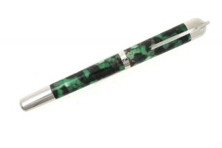 2001 Visconti Pericle Rollerball Pen Green & Black Marbled Execllent