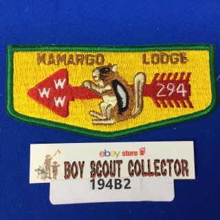 Boy Scout Oa Kamargo Lodge 294 S2 Order Of The Arrow Pocket Flap Patch