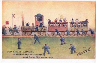 Comic Cpc By Cynicus - Our Local Express Malmesbury To Dauntsey.  1908