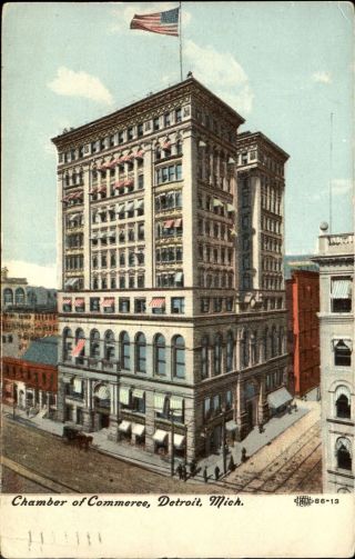 Chamber Of Commerce Detroit Michigan Mi Mailed 1911