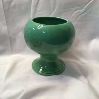 Vintage Art Deco Ceramic Planter Pedestal Vase Mid Century Usa Green 5”