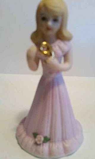 " Growing Up " Girls - Enesco 1981birthday Girl Porcelain Figurine - Age 9 - Blonde