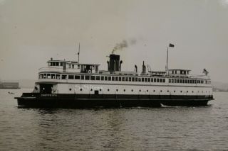 Rare B&w Photograph Washington State Ferry Evergreen Fleet Ship Mv Chippewa 1940