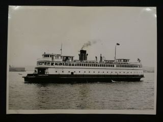 RARE B&W Photograph Washington State Ferry Evergreen Fleet Ship MV CHIPPEWA 1940 2