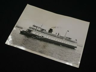 RARE B&W Photograph Washington State Ferry Evergreen Fleet Ship MV CHIPPEWA 1940 5