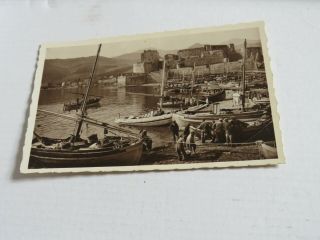 Vintage Postcard Photo - Collioure - Le Greve Et La Chateau