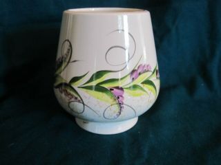 Vintage Lucille Watkins Hand Painted Ceramic Vase Jar