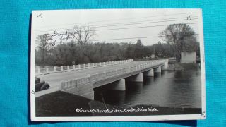 Vintage Rppc Postcard St Joseph River Bridge Constantine,  Mi Posted 1948 St Jo