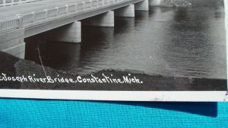 Vintage RPPC Postcard St Joseph River Bridge Constantine,  MI Posted 1948 St Jo 5