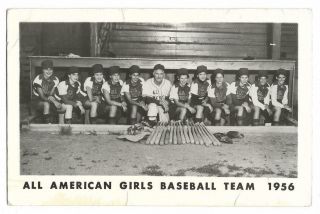 Baseball: 1956 All - American Girls Barnstorming Team; All The Greats; Rare Rppc