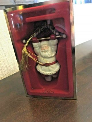 Lenox 6 " Swinging Santa Ornament Porcelain Christmas Time