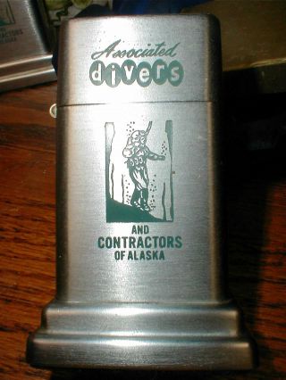 Rare Vintage Associated Divers & Contractors Alaska Zippo Lighter Old Stock