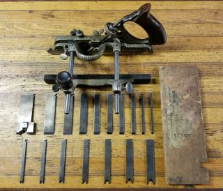 Antique Stanley 45 Combination Plane & Complete Blade Set ☆woodworking Tools Usa