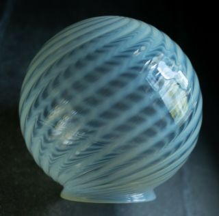 Antique Opalescent Swirl Glass Globe Ceiling Light Shade 3 1/4 " Opening