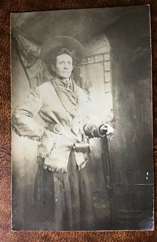 Vintage Cowgirl/frontierswoman,  Bullet Ammo Belt,  Pistol,  Western Rppc Postcards