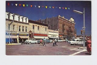 Vintage Postcard Kansas Garden City Main Street Business Street View J C Penny W