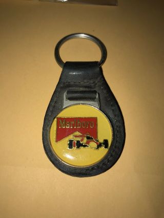 Marlboro Vintage Leather Key Fob Keychain Keyring Indycar Grand Prix Race Racing