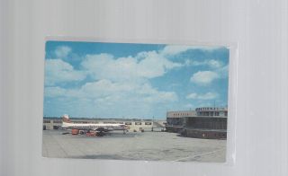 Braniff Airways Dc - 7 At Houston Inter/l Airport Postcard