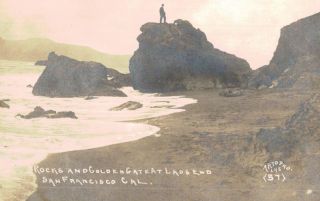 Rppc,  San Francisco,  Ca.  Rocks & Golden Gate At Lands End,  Artopho,  57,  1914