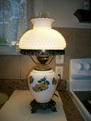 Vintage Electric 3 Way Hurricane Table Lamp